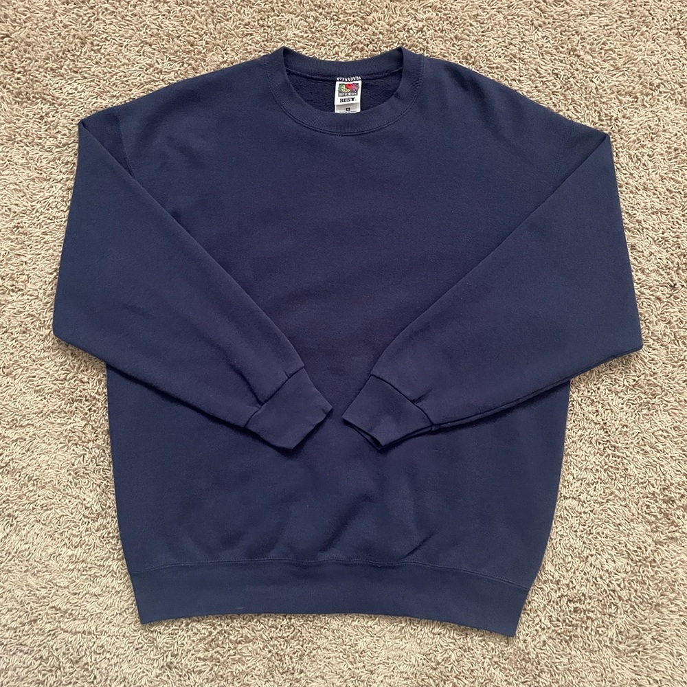 Vintage 90s Blank Navy Blue Blank Pullover Sweatshirt XL